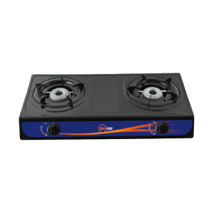 A Zen Gaz 2-burner gas stove with two control knobs - Manufactured by Zen Limited.