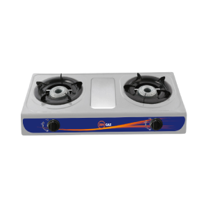 A Zen Gaz 2-burner gas stove with two control knobs - Manufactured by Zen Limited.