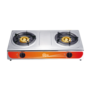 A Zen Gaz 2-burner gas stove with two control knobs - Manufactured by Zen Limited.