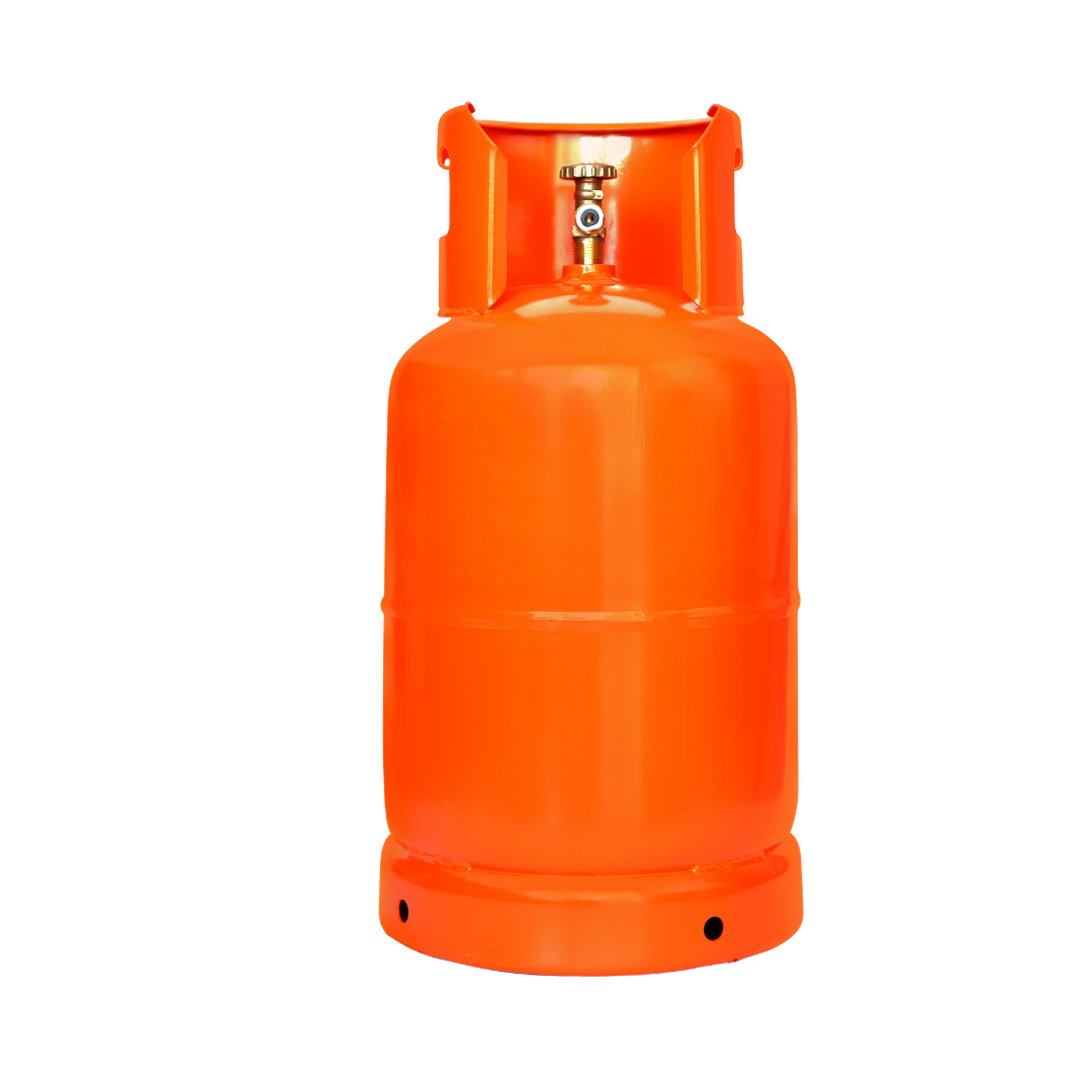 A LPG cylinder with ventilation holes at the bottom, manufactured by Zen Limited.