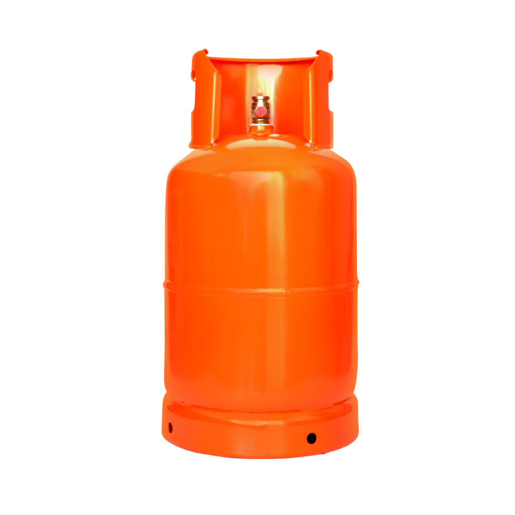 A LPG cylinder with ventilation holes at the bottom, manufactured by Zen Limited.