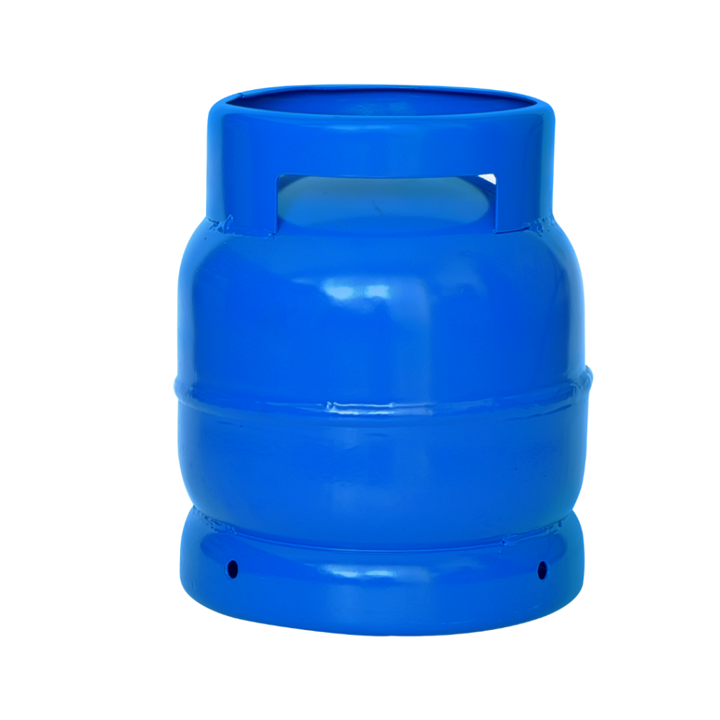 A LPG cylinder with ventilation holes at the bottom, manufactured by Zen Limited.