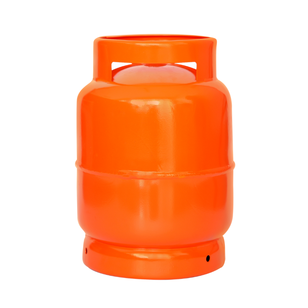 A LPG cylinder with a circular handle and ventilation holes at the bottom, manufactured by Zen Limited, a leading LPG cylinder manufacturer in Nigeria.