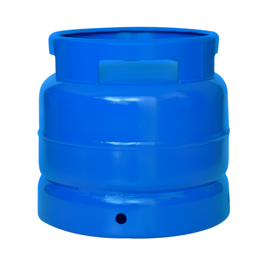 A LPG cylinder with ventilation holes at the bottom, manufactured by Zen Limited.